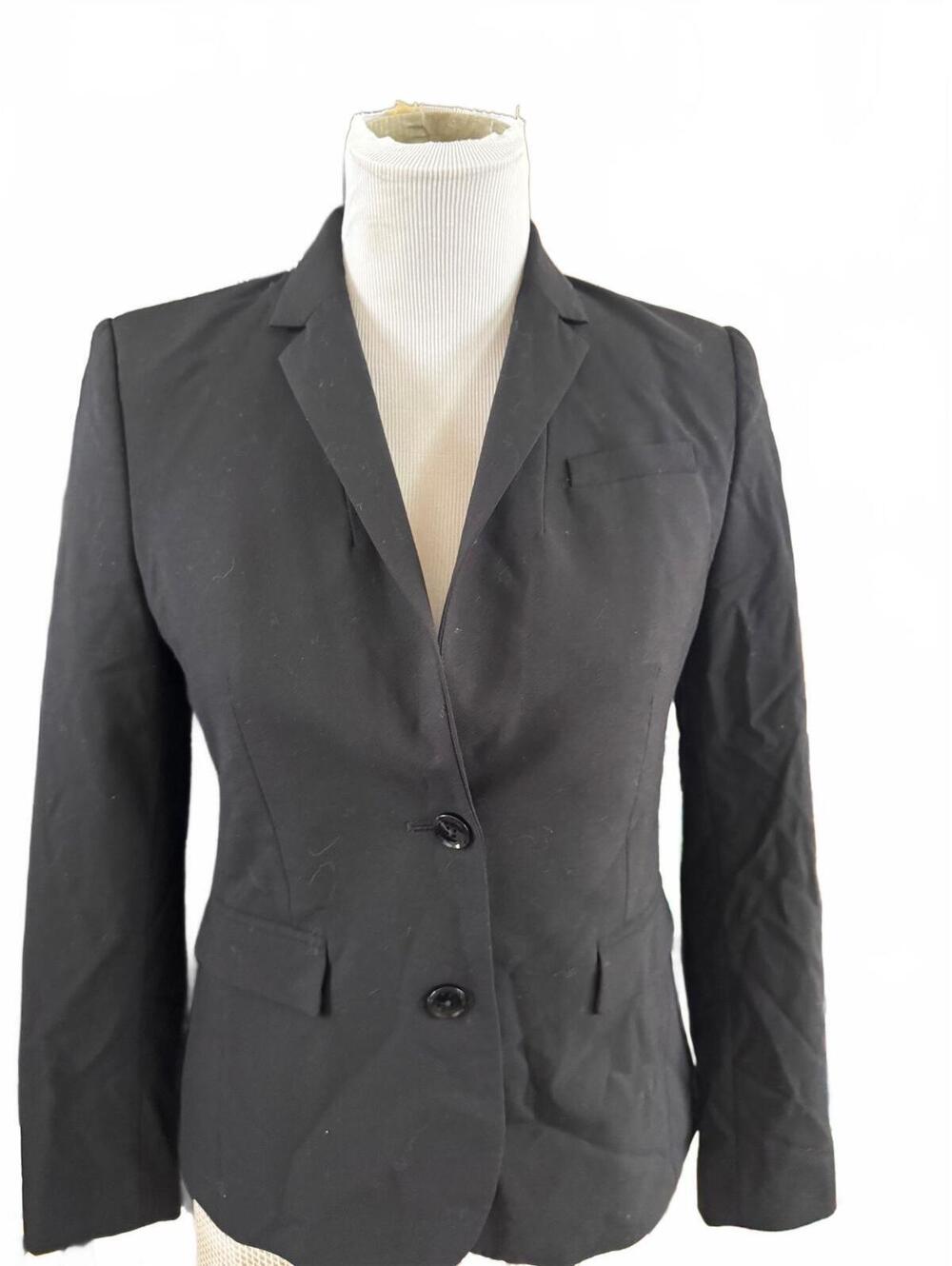 Banana Republic Petite 2 Black Tailored Blazer Two Button Career Workwear Jacket